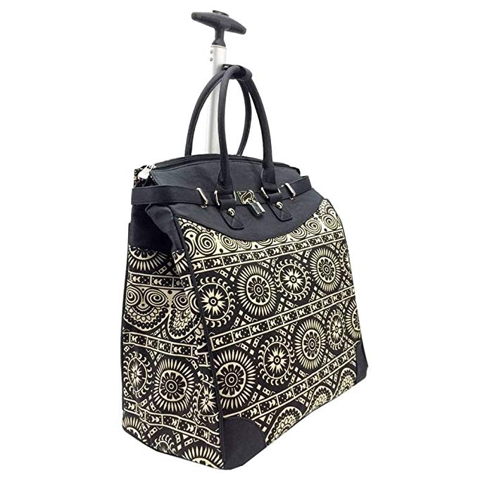 Aztec Rolling Travel Tote Foldable Carry-On