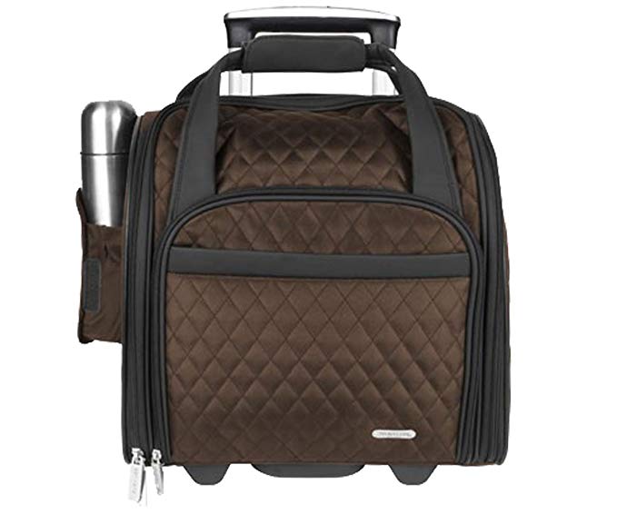 Travelon Wheeled Underseat Carry-On with Back-Up Bag,One Size,Chocolate