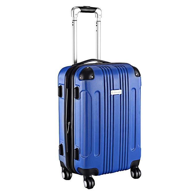 Goplus Carry On Luggage 20-inch ABS Expandable Hardside Travel Bag Trolley Suitcase GLOBALWAY (Blue)