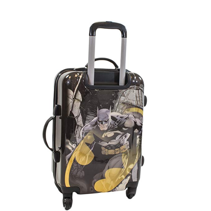 DC Comics Batman 21 Inch Spinner Rolling Luggage Suitcase, Upright Hard Case