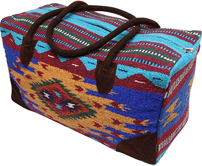 El Paso Designs Southwest Duffel Bag Camino Real Native American and Mexican Style Jumbo Large Travel Bags