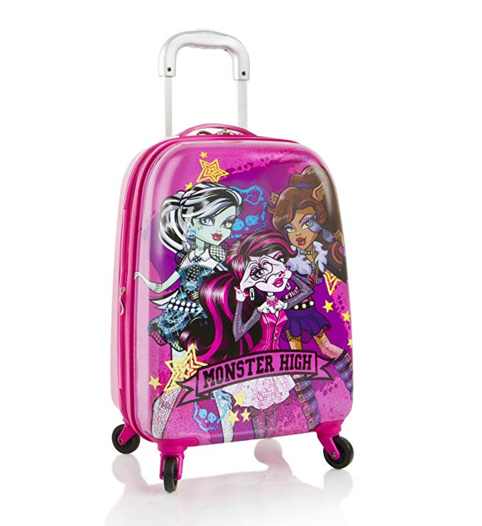 Heys America Mattel Monster Kids Spinner Luggage Pink