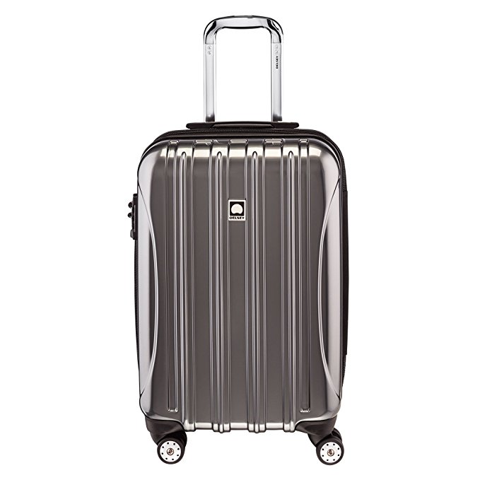 Delsey Luggage Helium Aero, Carry On Luggage, Hard Case Spinner Suitcase, Titanium