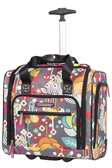 Lily Bloom Under the Seat Design Pattern Carry on Bag With Wheels