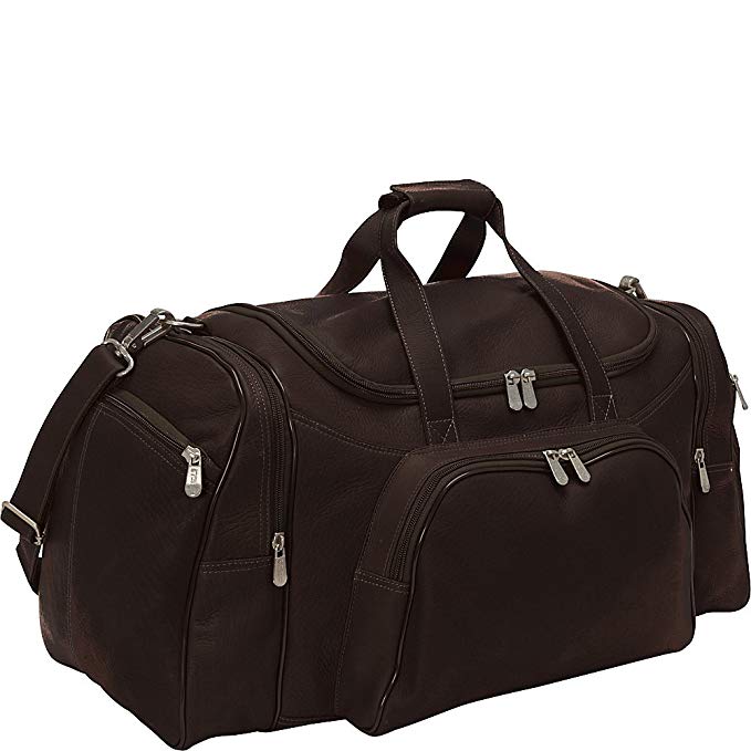 Piel Leather Sports Duffel, Chocolate, One Size