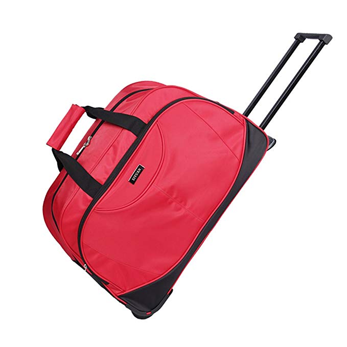 Women's Wheeled Suitcase,SIYUAN Waterproof Travel Luggage Case Rolling Duffel Red Medium