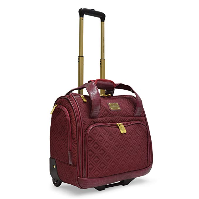 Adrienne Vittadini Quilted Wheeled Under seat Weekender With Workbook Sleeve