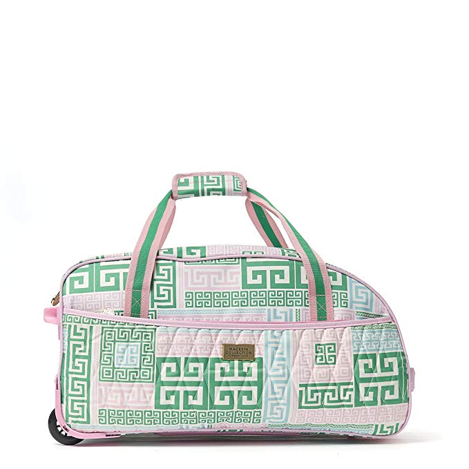 Macbeth PrepSet 21.5in Rolling Duffel Bag, Green and Pink