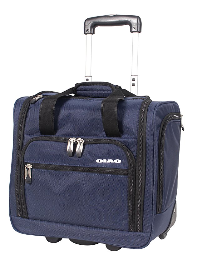 Ciao Luggage Carry On Suitcase Wheeled Airplane Weekender Under the Seat Bag