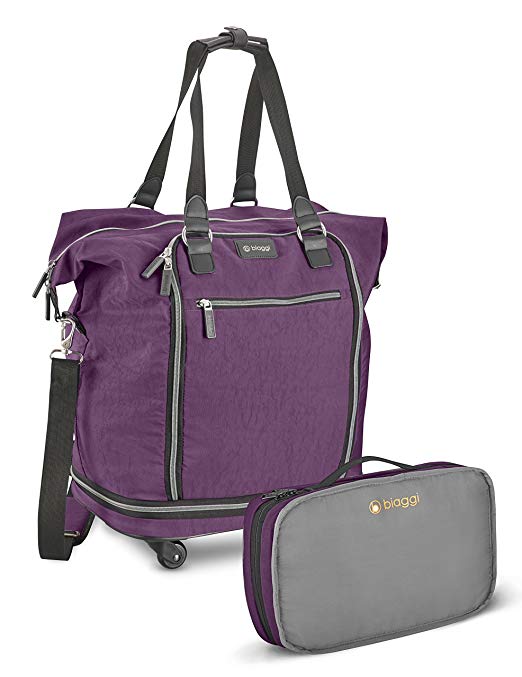 Biaggi Luggage Zipsak Microfold Spinner Fashion Tote, 20-Inch