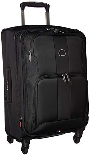 Delsey Luggage Sky Max Expandable Spinner Carry on, Black