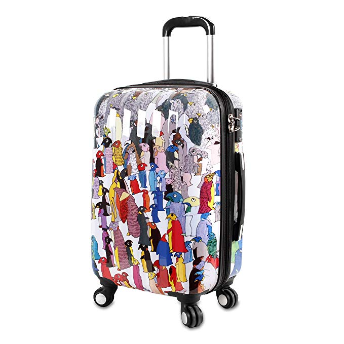 J World New York Art Polycarbonate Carry-on Luggage, Penguin