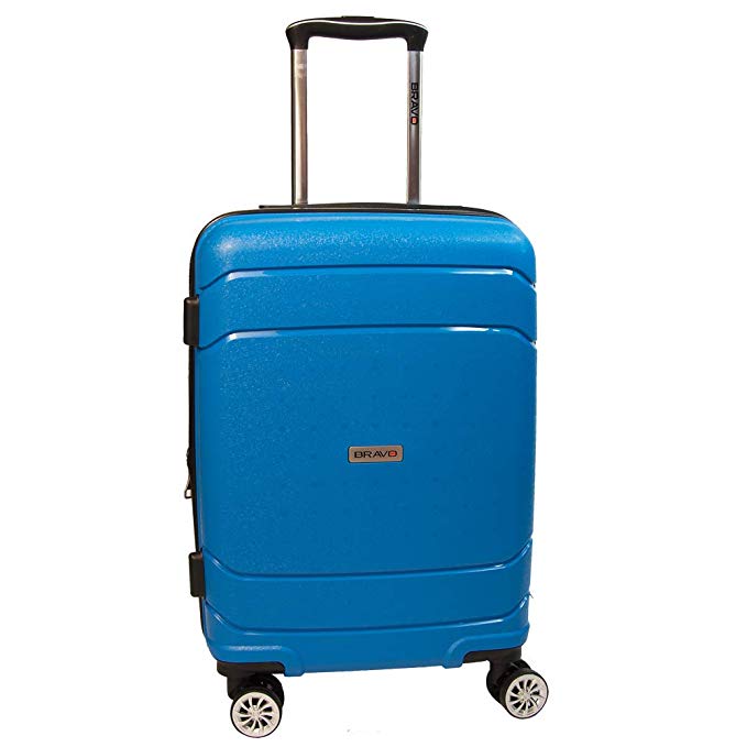 Bravo Infinity Hardside Spinner Luggage 22 Inch Bright Blue Carry On Expandable Luggage With TSA Lock