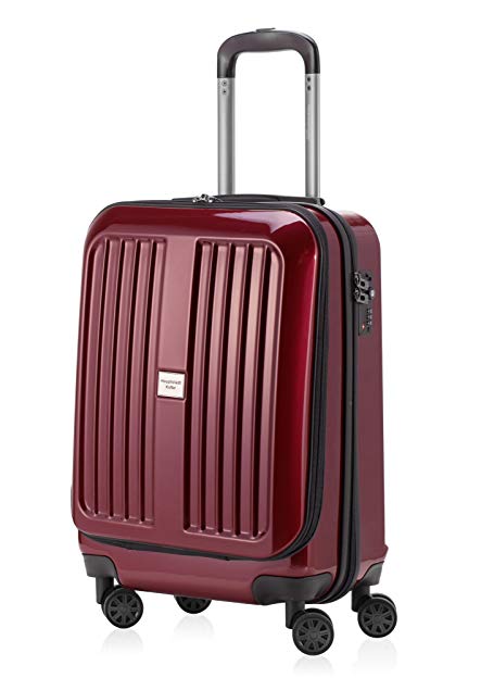 HAUPTSTADTKOFFER - X-Berg - Hand Luggage On-Board Suitcase Cabin Bag Hardside Spinner Trolley 4 Wheel, TSA, 55 cm, 42 liter, Burgundy glossy