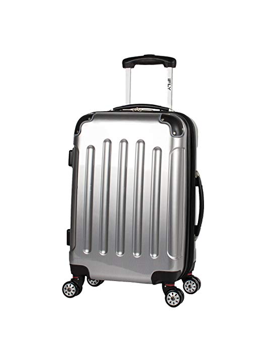 iFLY Carbon Racing Hard Sided Carry-On Luggage, Silver