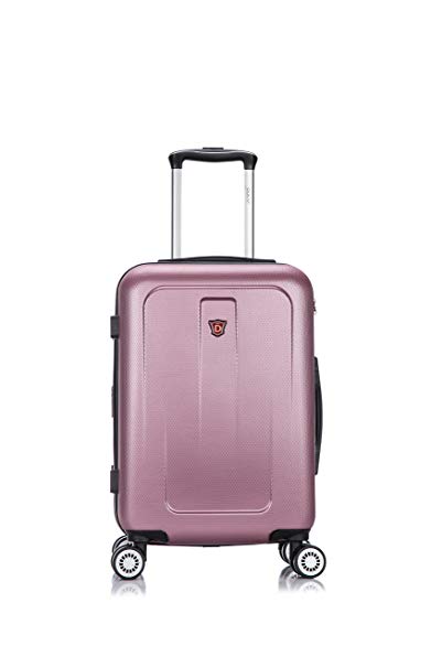 DUKAP Luggage Crypto Lightweight Hardside Spinner 20'' inches carry-on Rose Gold