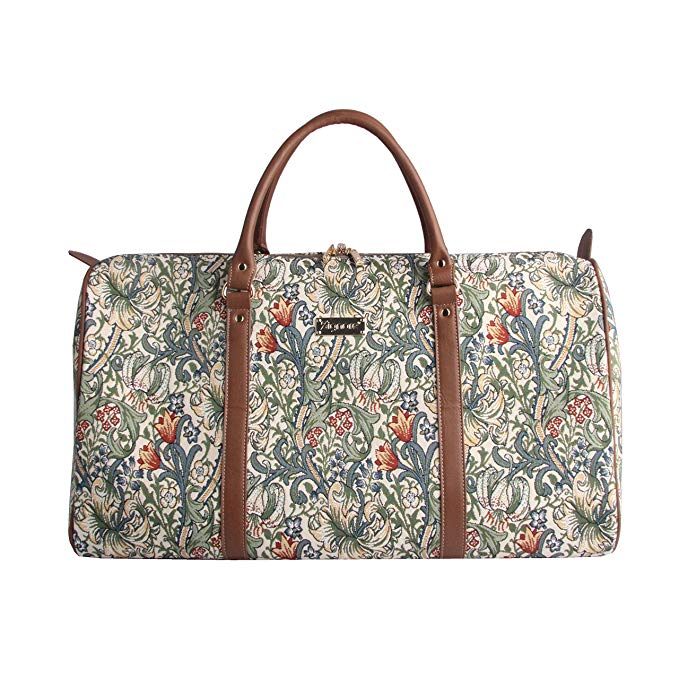 Designer William Morris Women Canvas Carry-on Overnight Weekender Duffel Travel Bag