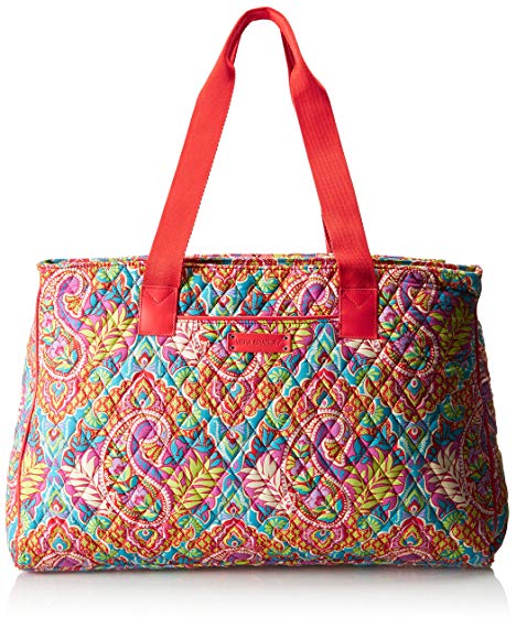 Vera Bradley Women's Triple Compartment Travel Bag, Paisley in Paradise Red